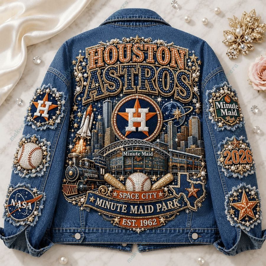 Houston Astros Minute Maid Park Est 1962 Denim Jacket Houston Astros Minute Maid Park Est 1962 Denim Jacket