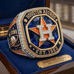 Houston Astros Space City Legacy Gold Ring