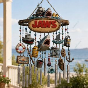 Jaws Amity Island Welcomes You Wind Chime