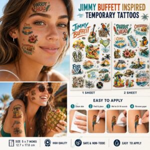 Jimmy Buffett Inspired Temporary Tattoo 1 Jimmy Buffett Inspired Temporary Tattoo 2