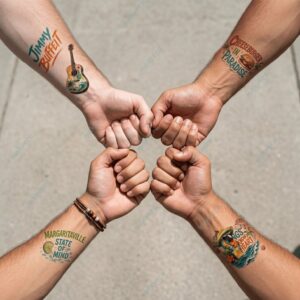 Jimmy Buffett Inspired Temporary Tattoo 4 Jimmy Buffett Inspired Temporary Tattoo