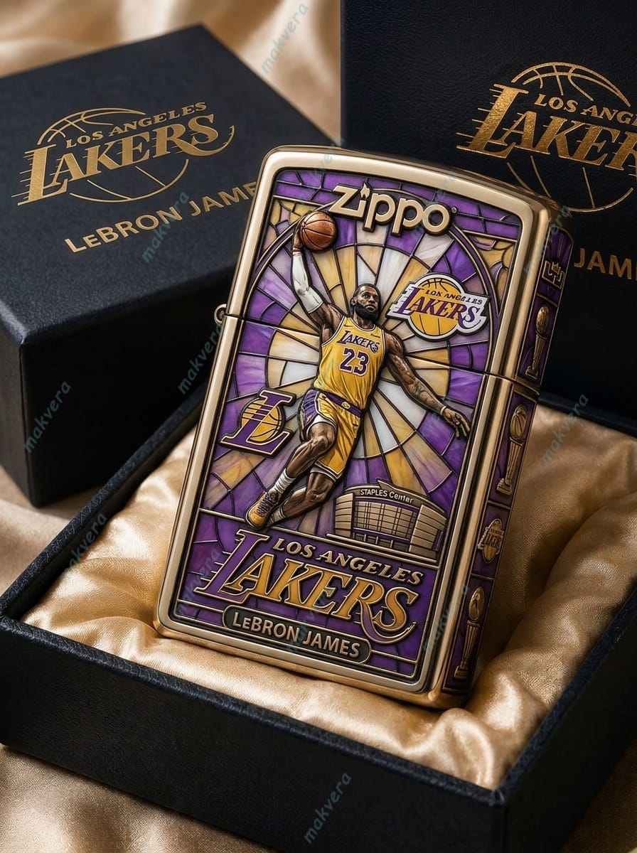 LeBron Jame LA Lakers Zippo Case 2 LeBron Jame LA Lakers Zippo Case