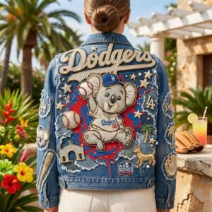 Los Angeles Dodgers Baseball Denim Jacket 2