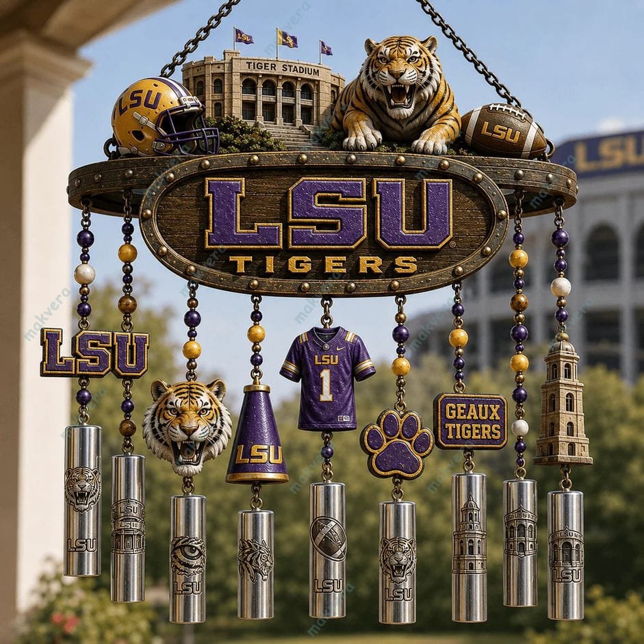 LSU Tigers Football Wind Chime LSU Tigers Football Wind Chime