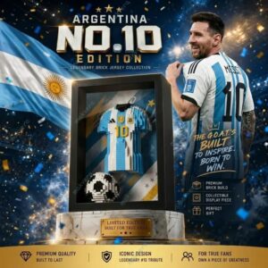 Messi Argentina No10 Legendary Brickset Jersey