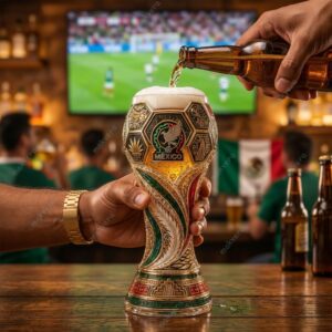 Mexico FC World Cup 2026 Soccer Trophy Beer Glass 1 Mexico FC World Cup 2026 Soccer Trophy Beer Glass 2