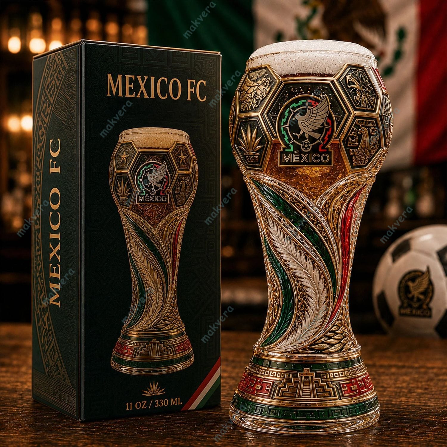 Mexico FC World Cup 2026 Soccer Trophy Beer Glass Mexico FC World Cup 2026 Soccer Trophy Beer Glass