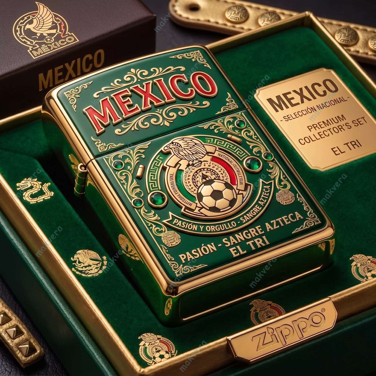 Mexico Football Immortals Legends 2026 Zippo Case Mexico Football Immortals Legends 2026 Zippo Case