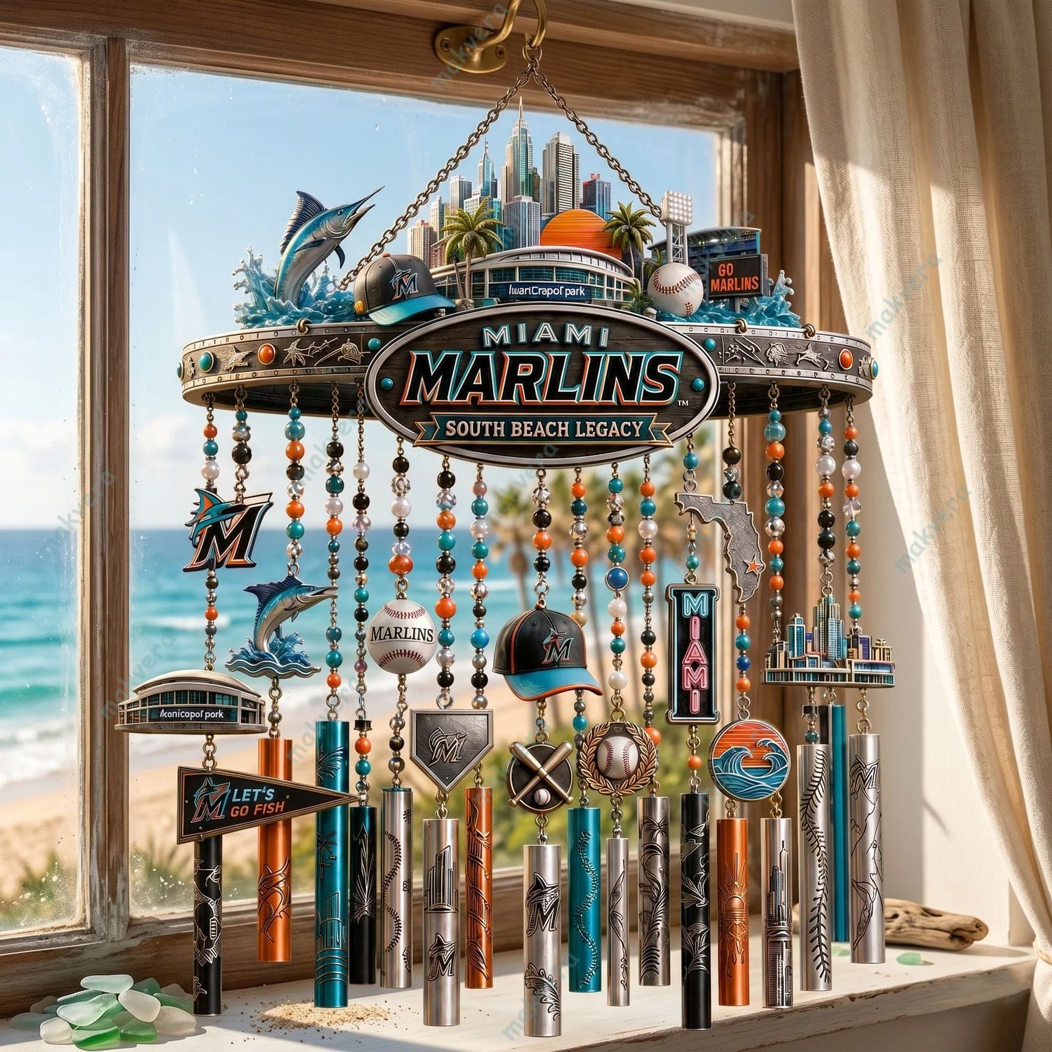 Miami Marlins South Beach Legacy Wind Chime 2 Miami Marlins South Beach Legacy Wind Chime 2