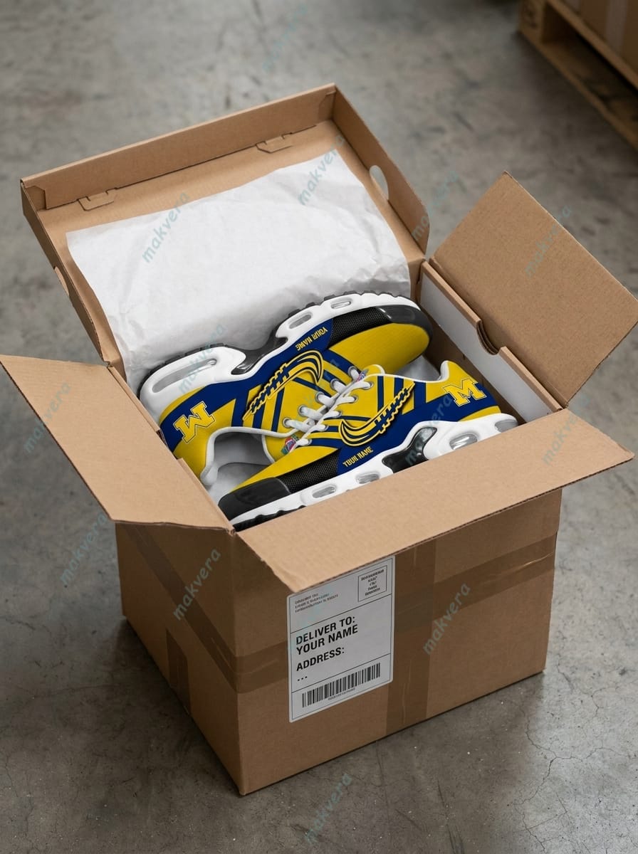 Michigan Wolverines 2026 Champions Custom Air Max Plus Shoe Michigan Wolverines 2026 Champions Custom Air Max Plus Shoe