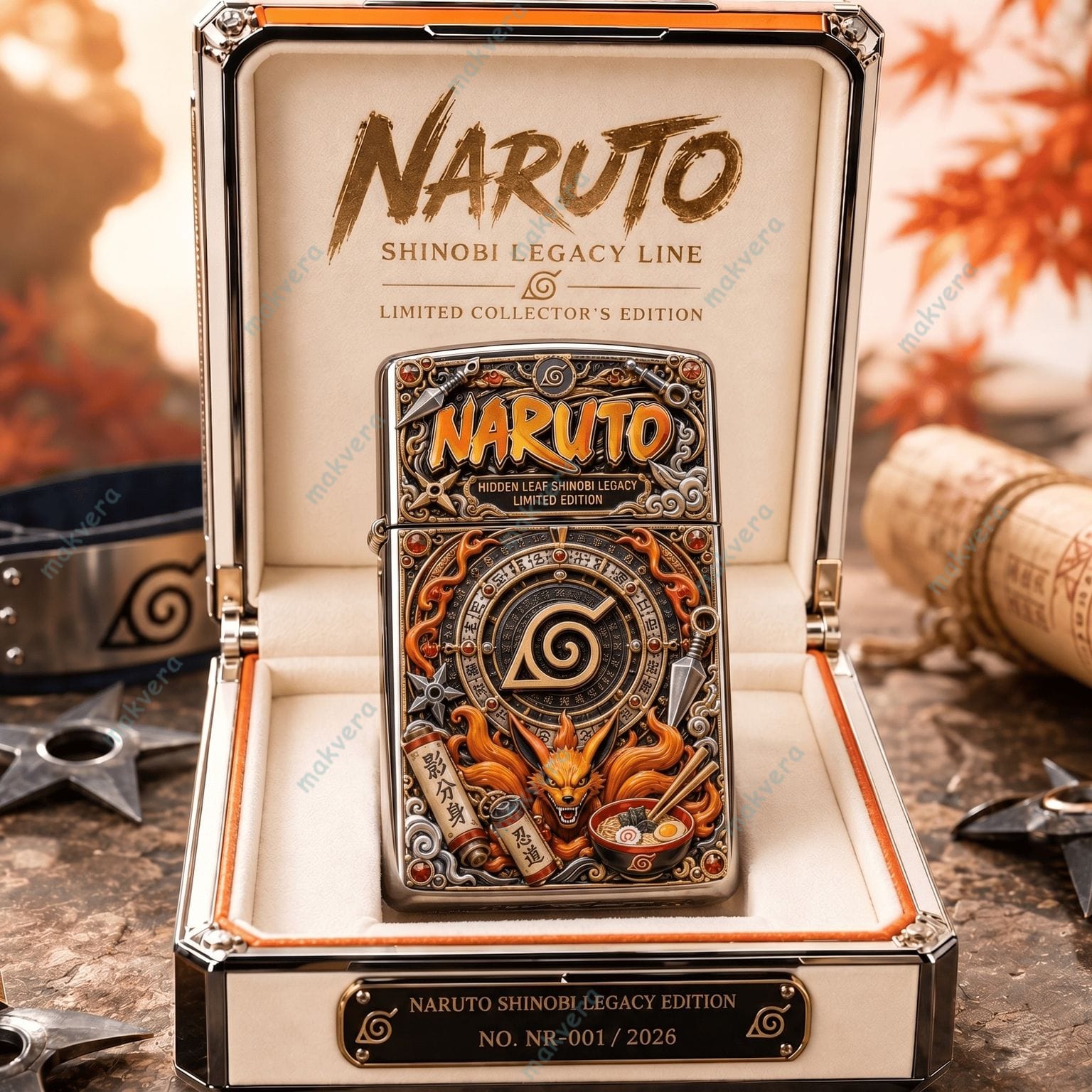 Naruto Hidden Leaf Shinobi Legacy Zippo Case - Makvera Store