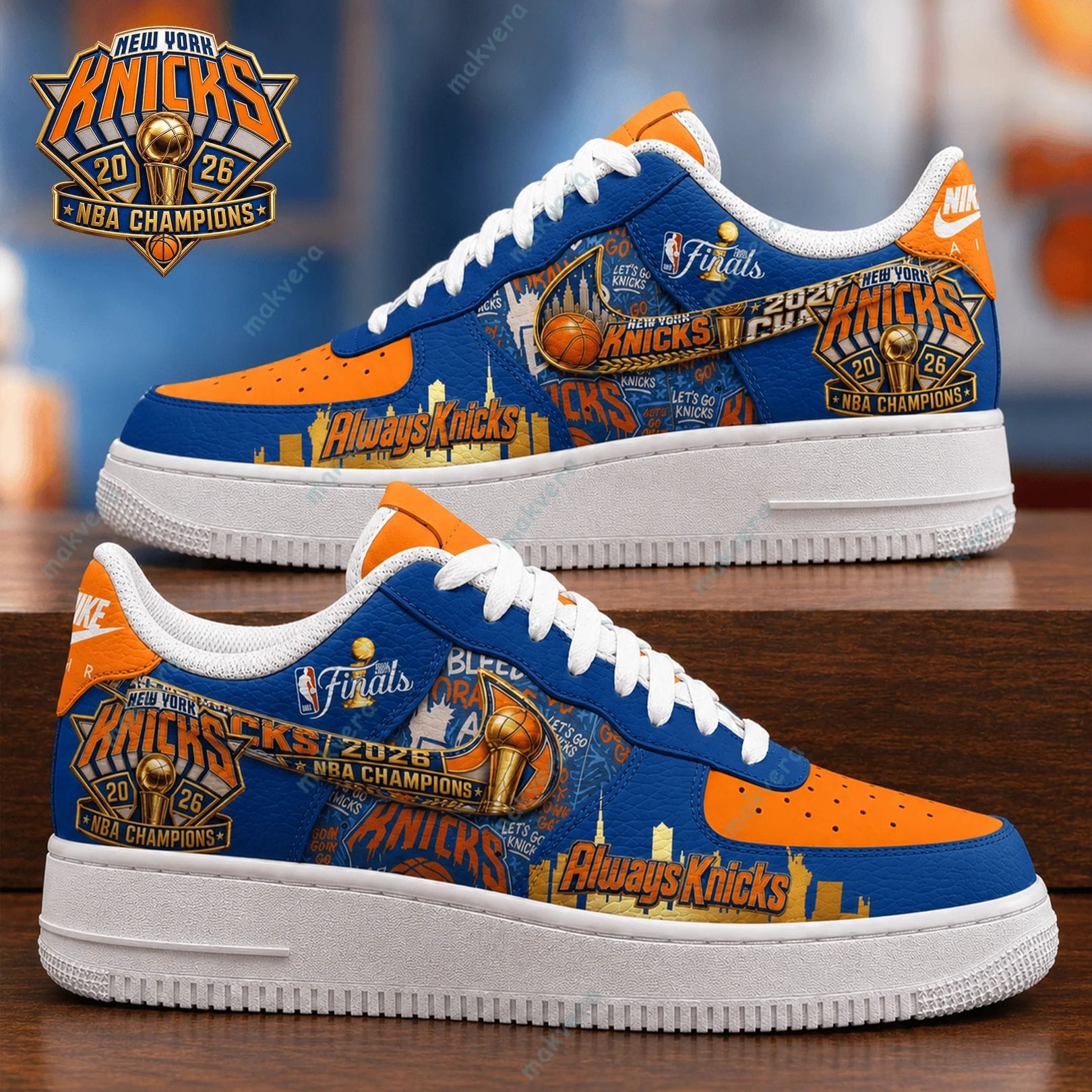 New York Knicks 2026 NBA Champions Air Force 1 Sneaker New York Knicks 2026 NBA Champions Air Force 1 Sneaker