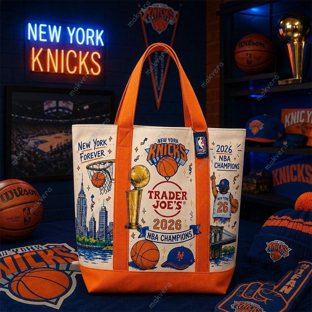 New York Knicks 2026 NBA Champions Trader Joe’s Tote Bag 2 New York Knicks 2026 NBA Champions Trader Joe's Tote Bag 2
