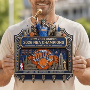 New York Knicks 2026 NBA Champions Wall-Mounted Key Holder 1 New York Knicks 2026 NBA Champions Wall-Mounted Key Holder 2