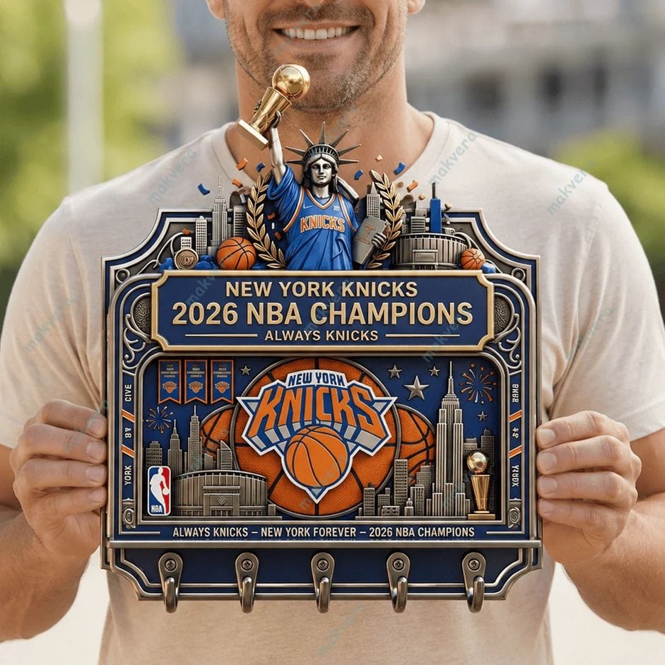 New York Knicks 2026 NBA Champions Wall-Mounted Key Holder 2 New York Knicks 2026 NBA Champions Wall-Mounted Key Holder 2