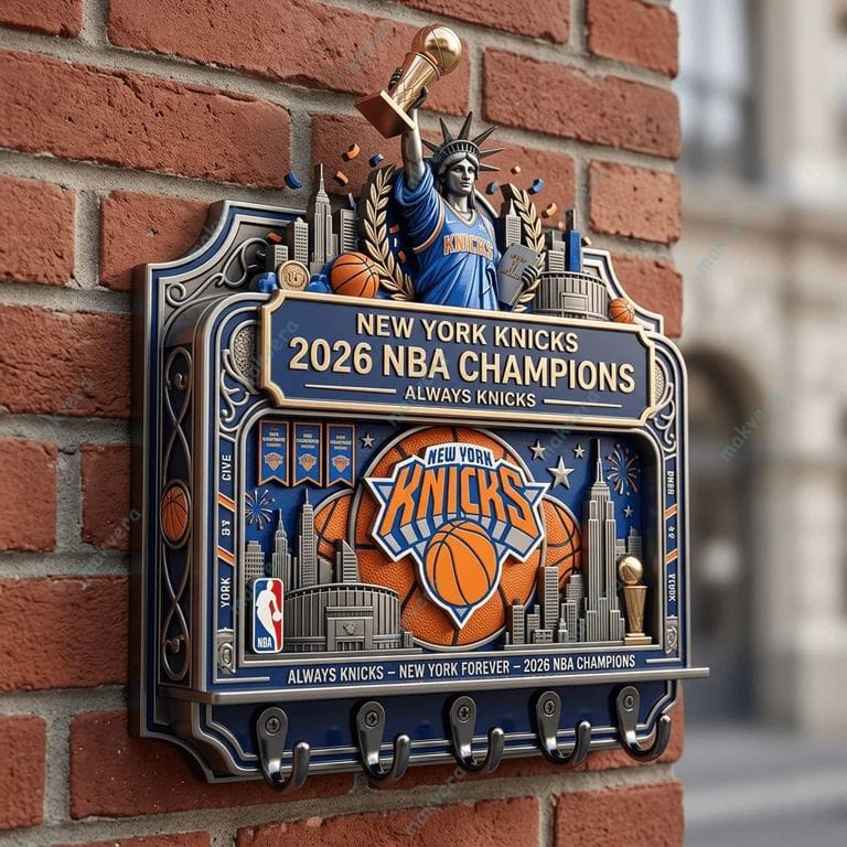 New York Knicks 2026 NBA Champions Wall-Mounted Key Holder 3 New York Knicks 2026 NBA Champions Wall-Mounted Key Holder 3