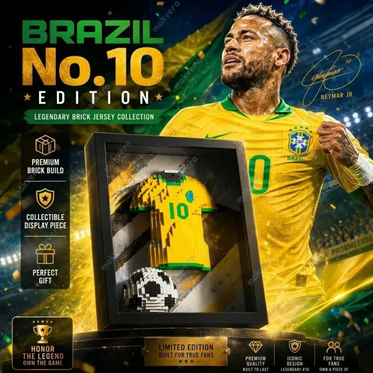 Neymar Brazil No10 Legendary Brickset Jersey Neymar Brazil No10 Legendary Brickset Jersey
