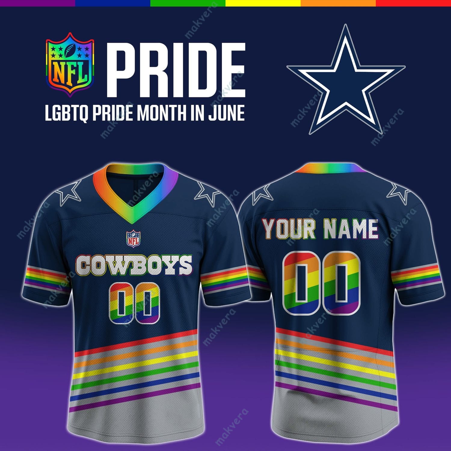 NFL All Team x LGBT Pride Month In June Custom Football Jersey 12 NFL All Team x LGBT Pride Month In June Custom Football Jersey 12