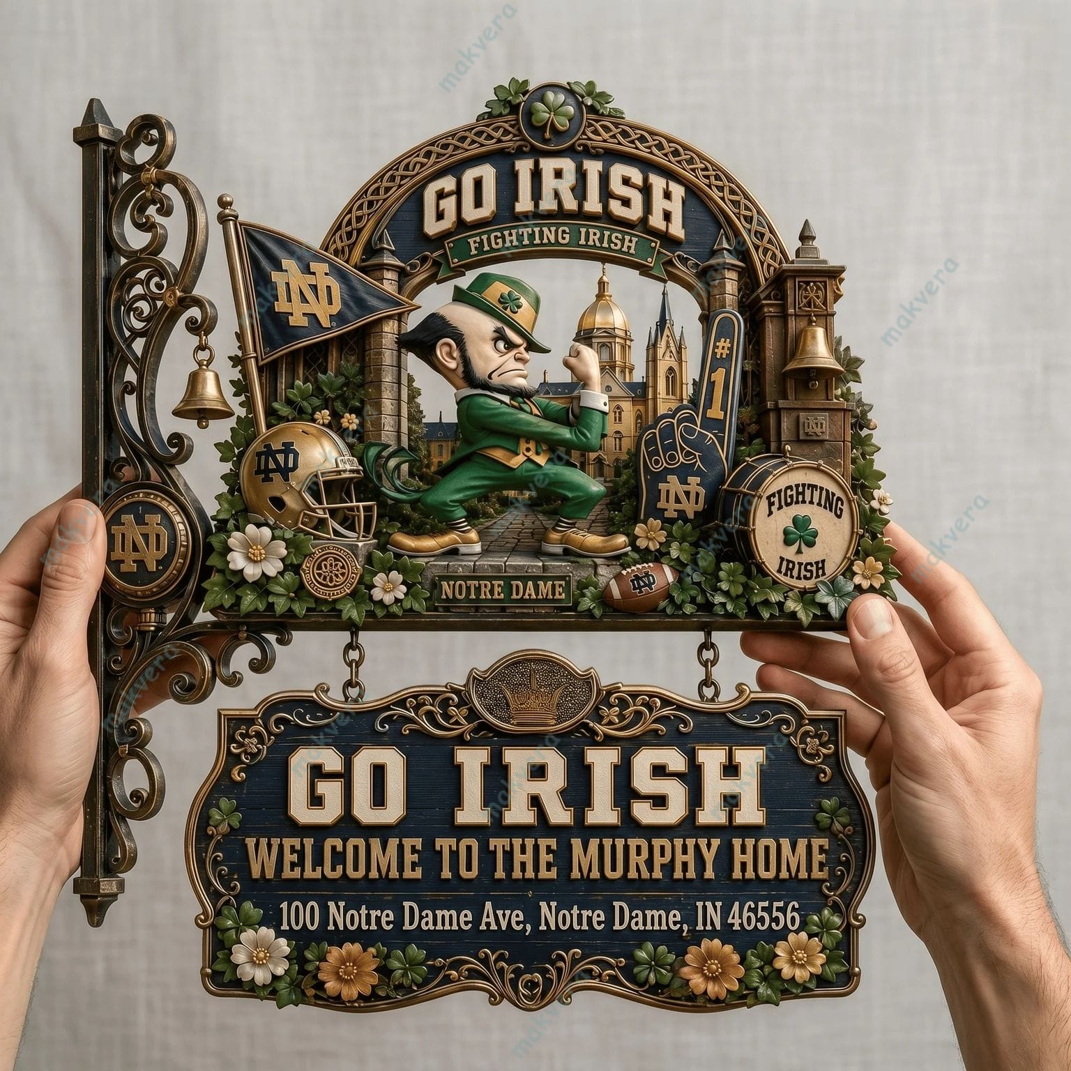 Notre Dame Fighting Irish Welcome To The Murphy Home Custom Wall Bell 2 Notre Dame Fighting Irish Welcome To The Murphy Home Custom Wall Bell 2