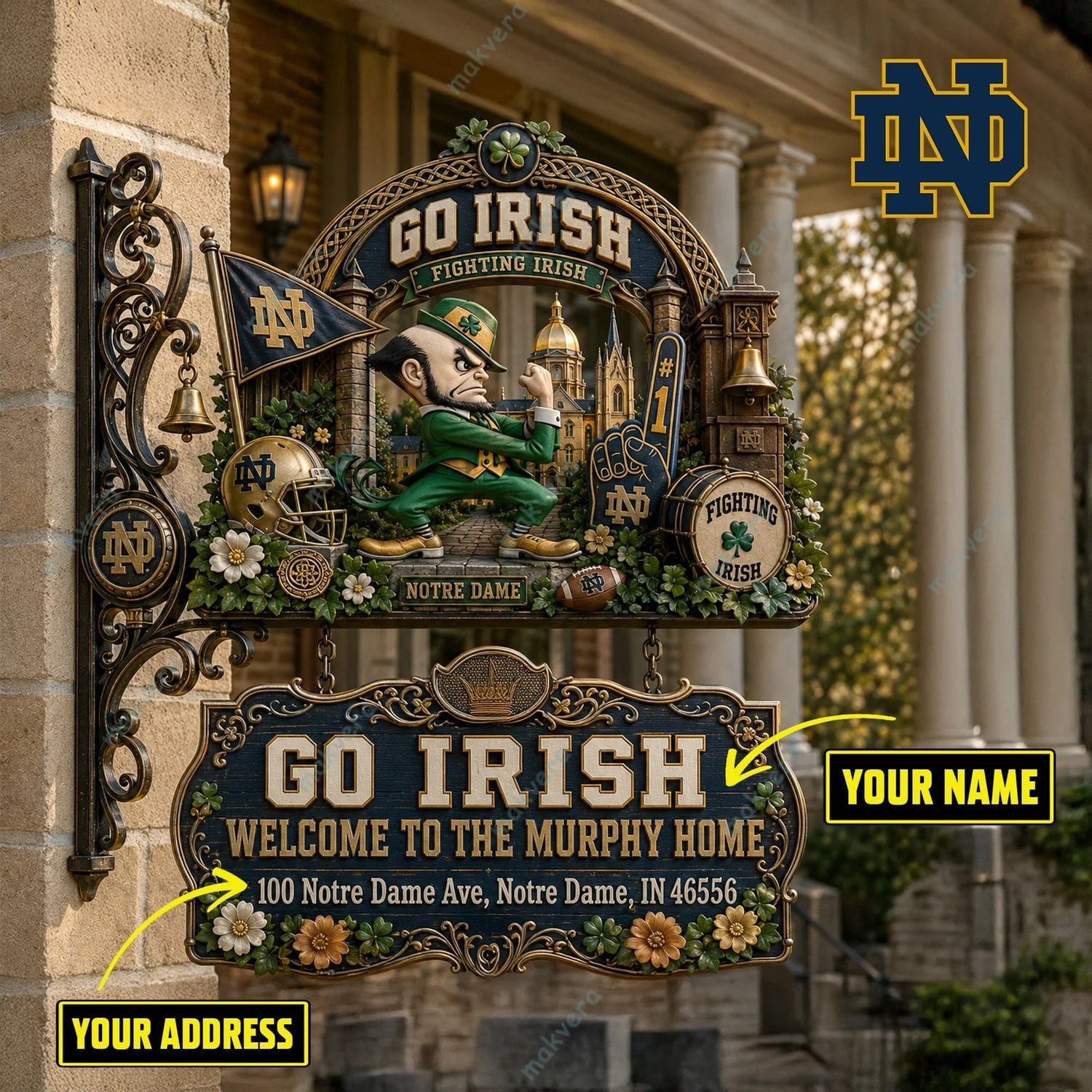 Notre Dame Fighting Irish Welcome To The Murphy Home Custom Wall Bell Notre Dame Fighting Irish Welcome To The Murphy Home Custom Wall Bell