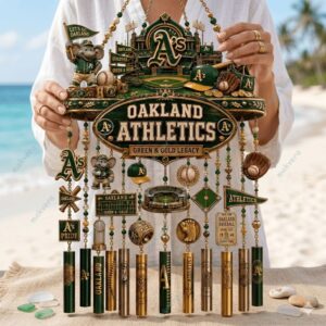 Oakland Athletics Green And Gold Legacy Wind Chime 1 Oakland Athletics Green And Gold Legacy Wind Chime 2