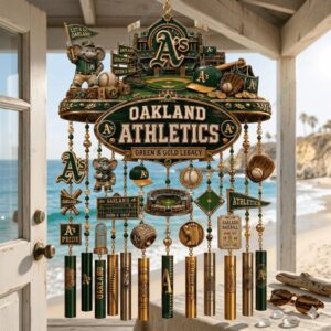 Oakland Athletics Green And Gold Legacy Wind Chime 2 Oakland Athletics Green And Gold Legacy Wind Chime 3