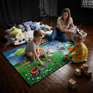 Oggy and the Cockroaches Animated Kids’ Bedroom Area Rug