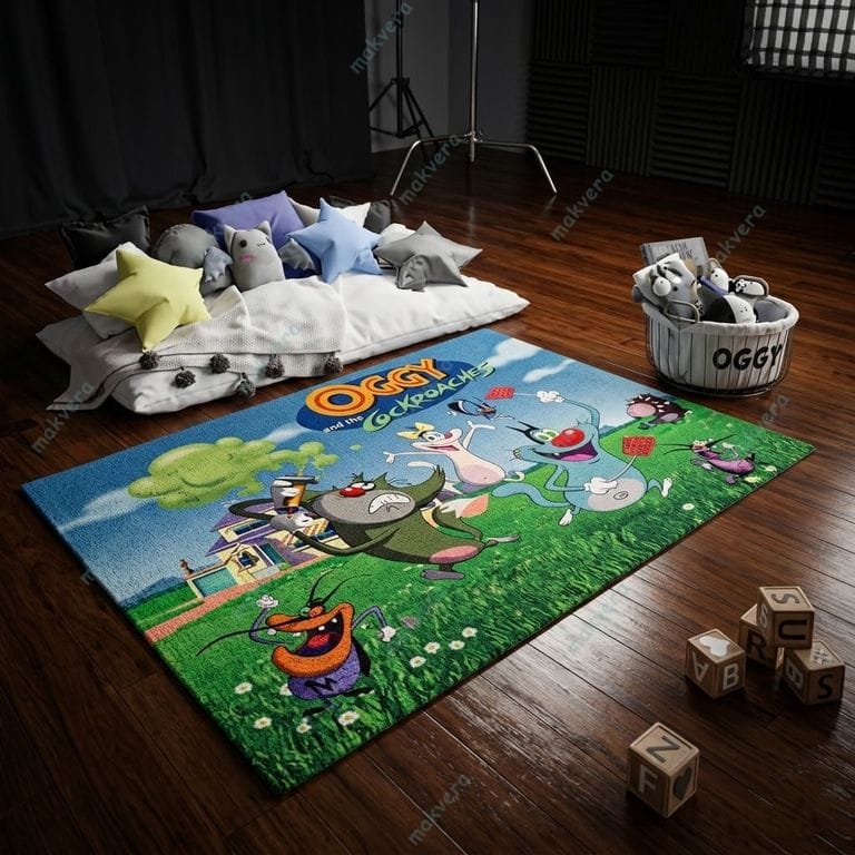Oggy and the Cockroaches Animated Kids’ Bedroom Area Rug 3 Oggy and the Cockroaches Animated Kids' Bedroom Area Rug 3