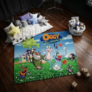 Oggy and the Cockroaches Animated Kids' Bedroom Area Rug 3 Oggy and the Cockroaches Animated Kids' Bedroom Area Rug