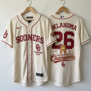 Oklahoma Sooners Champions 2026 NCAA Custom Baseball Jersey 2