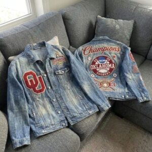 Oklahoma Sooners Champions 2026 NCAA Denim Jacket 3