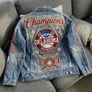 Oklahoma Sooners Champions 2026 NCAA Denim Jacket
