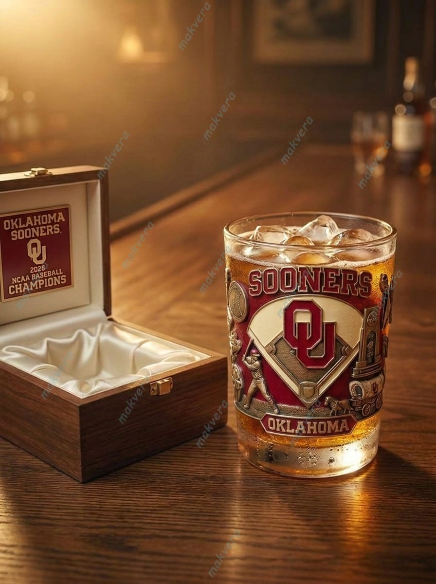 Oklahoma Sooners Champions 2026 NCAA Whiskey Glass 3 Oklahoma Sooners Champions 2026 NCAA Whiskey Glass 3