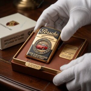Porsche 95th Anniversary Zippo Lighter Case 2