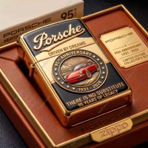 Porsche 95th Anniversary Zippo Lighter Case 3