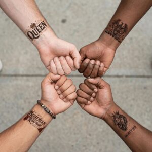 Queen Band Bohemian Rhapsody Inspired Temporary Tattoo 1 Queen Band Bohemian Rhapsody Inspired Temporary Tattoo 2
