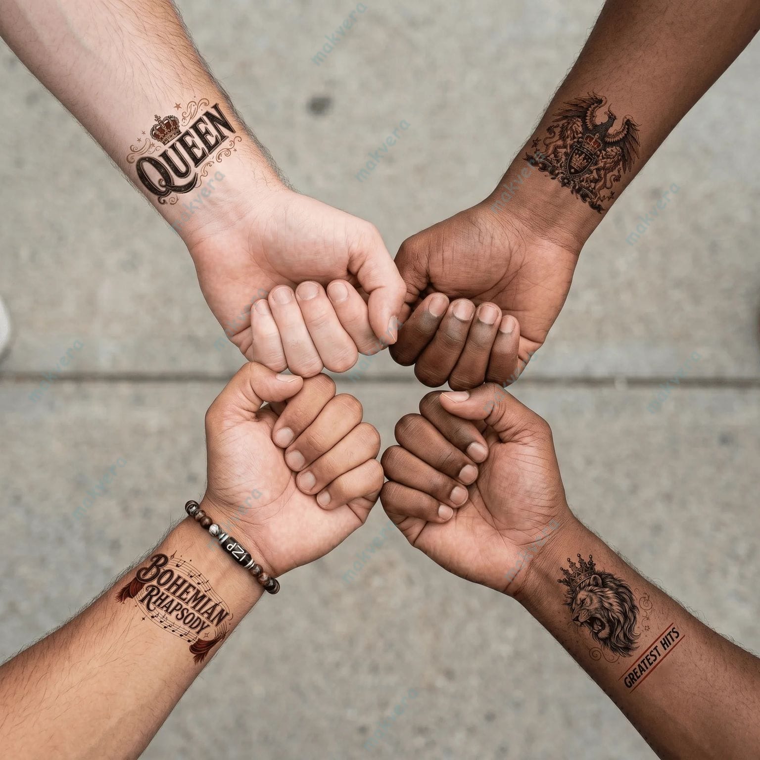 Queen Band Bohemian Rhapsody Inspired Temporary Tattoo 2 Queen Band Bohemian Rhapsody Inspired Temporary Tattoo 2