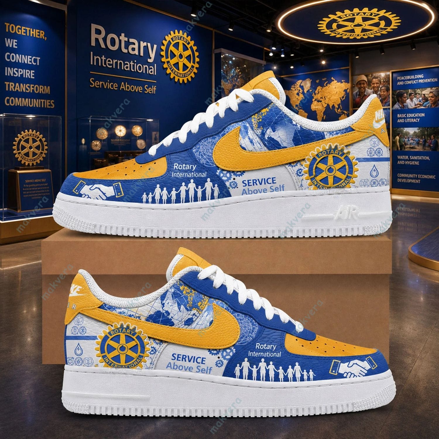 Rotary International Service Above Self Air Force 1 Sneaker Rotary International Service Above Self Air Force 1 Sneaker