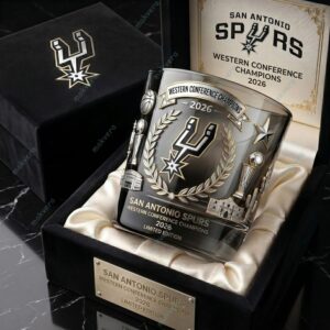 San Antonio Spurs Western Conference Champions 2026 Whiskey Glass