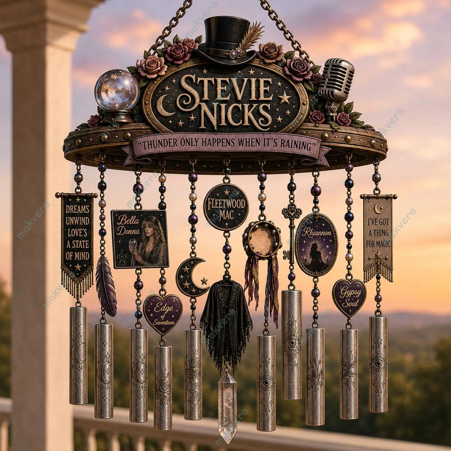 Stevie Nicks Thunder Only Happens When It’s Raining Wind Chime Stevie Nicks Thunder Only Happens When It's Raining Wind Chime