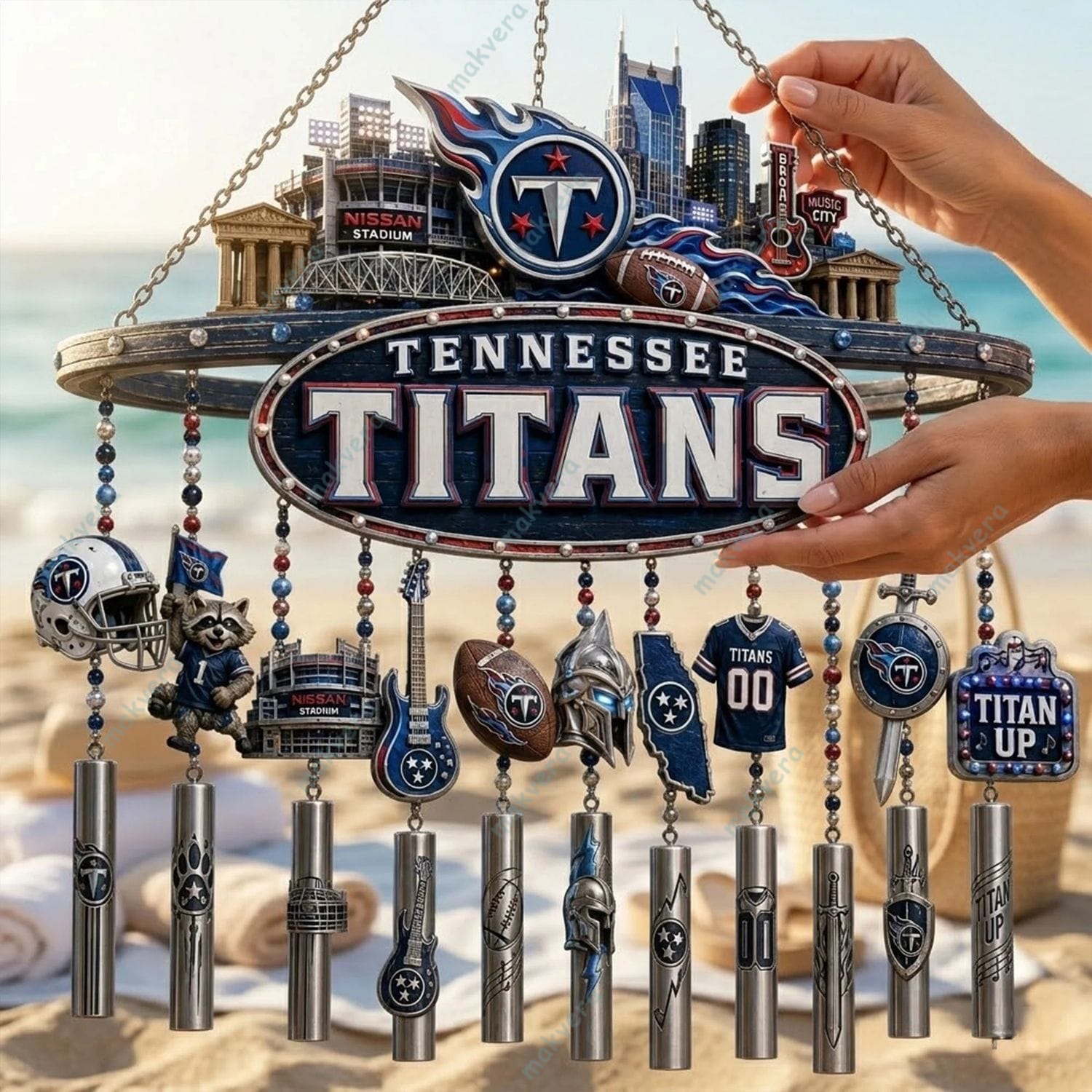 Tennessee Titans Nissan Stadium Wind Chime 2 Tennessee Titans Nissan Stadium Wind Chime 2