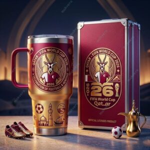 The Desert Rose Qatar FIFA World Cup 2026 Tumbler 1 The Desert Rose Qatar FIFA World Cup 2026 Tumbler 2