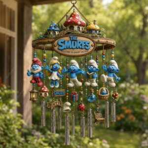 The Smurfs Welcome To Smurf Village Wind Chime