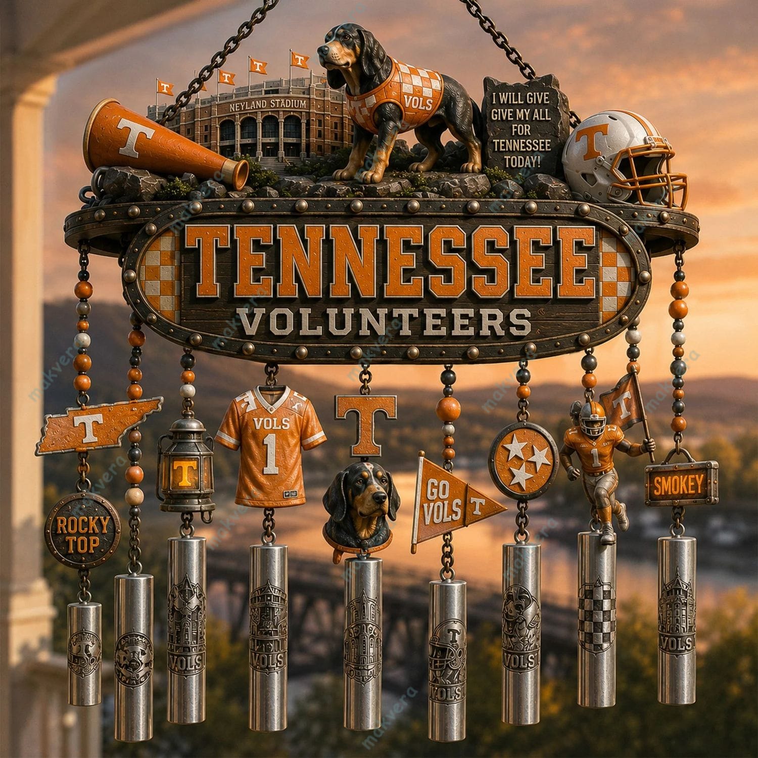 University of Tennessee Volunteers Spirit Heritage Wind Chime University of Tennessee Volunteers Spirit Heritage Wind Chime
