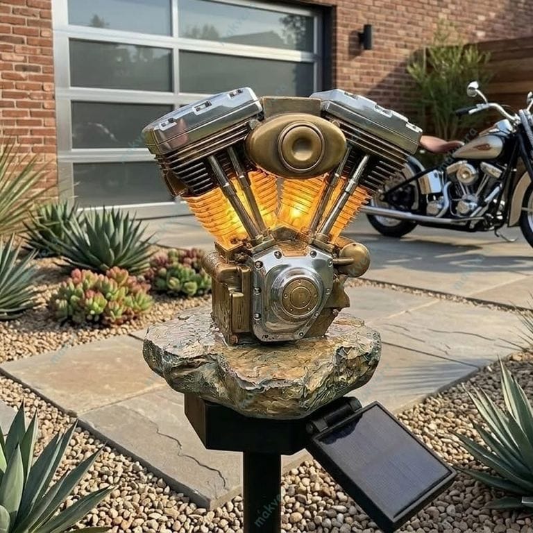 V-Twin Engine Solar Garden Light 2 V-Twin Engine Solar Garden Light 2