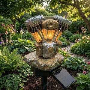 V-Twin Engine Solar Garden Light