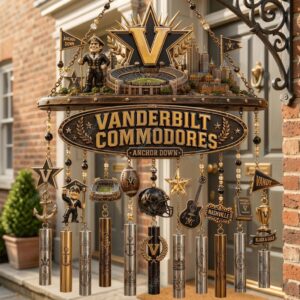 Vanderbilt Commodores Anchor Down Wind Chime 1 Vanderbilt Commodores Anchor Down Wind Chime 2