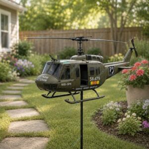 Vietnam Veteran Memorial Huey Helicopter Garden Wind Spinner 2026 2