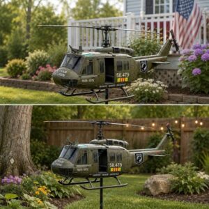 Vietnam Veteran Memorial Huey Helicopter Garden Wind Spinner 2026 3