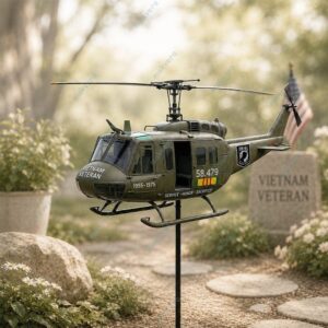 Vietnam Veteran Memorial Huey Helicopter Garden Wind Spinner 2026